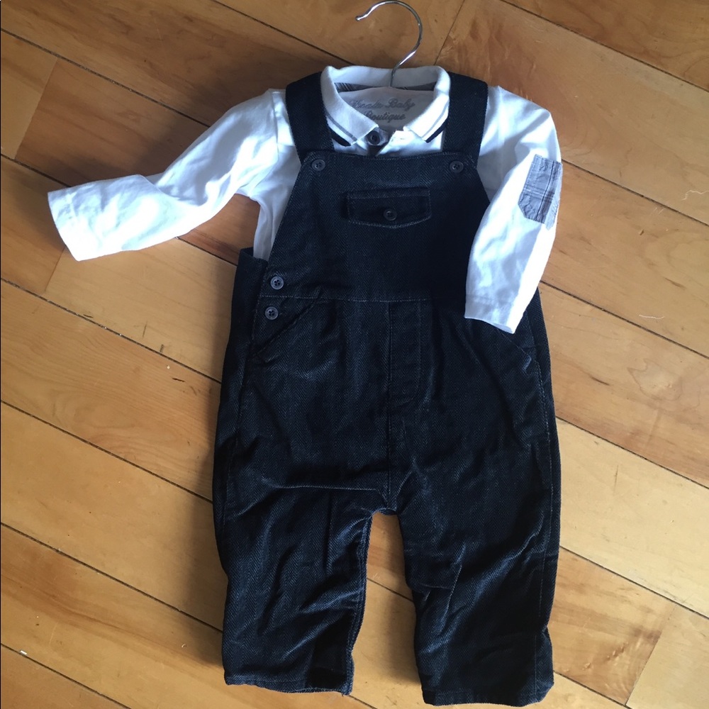Boys Koala velour overalls & shirt. 6-9 mo. NWOT